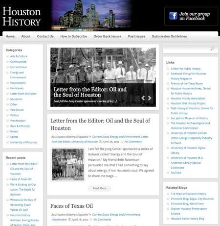 The new Houston History Magazine website 