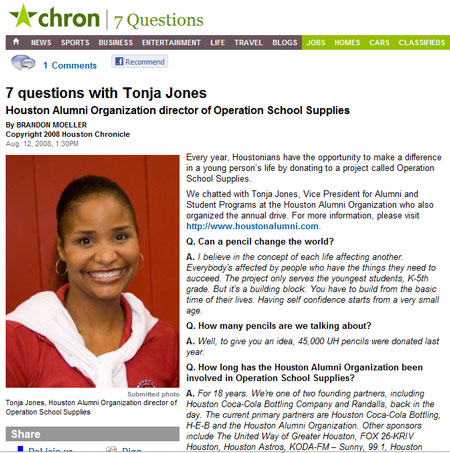 Chron article about Operation School Supplies